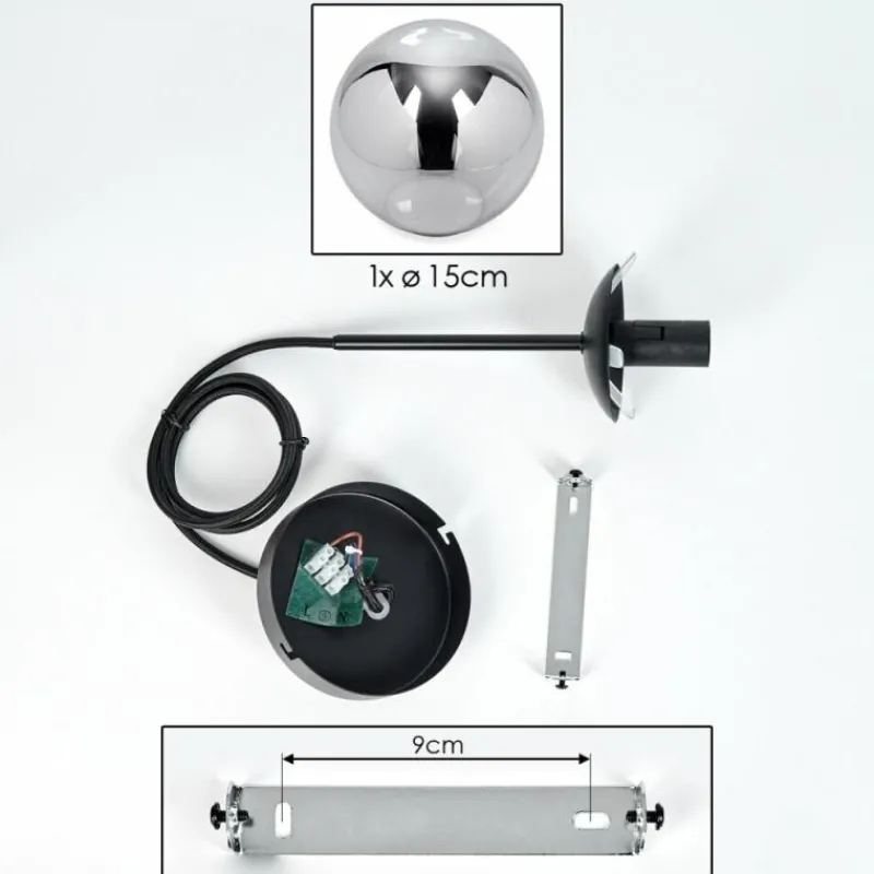 hofstein Suspension - Verre Gastor Fumé, 1 lumière