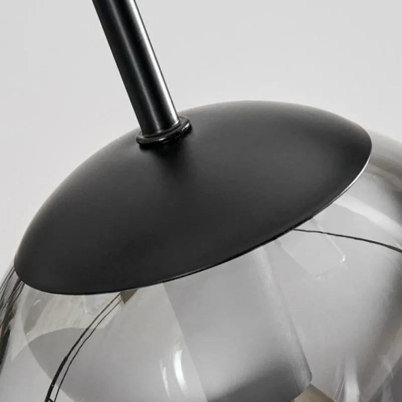 hofstein Suspension - Verre Gastor Chrome, Clair, Fumé, 4 lumières