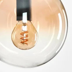 hofstein Suspension - Verre Gastor Ambre, Clair, 3 lumières