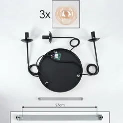 hofstein Suspension - Verre Gastor Ambre, Clair, 3 lumières