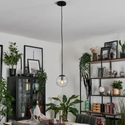 hofstein Suspension - Verre Gastor Noir, 1 lumière