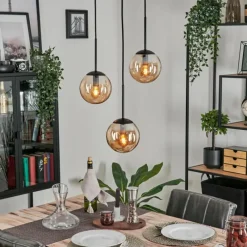 hofstein Suspension - Verre Gastor Ambre, 3 lumières