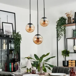 hofstein Suspension - Verre Gastor Ambre, 3 lumières