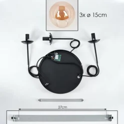 hofstein Suspension - Verre Gastor Ambre, 3 lumières