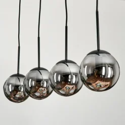 hofstein Suspension - Verre Gastor Fumé, 4 lumières