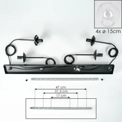 hofstein Suspension - Verre Gastor Clair, 4 lumières