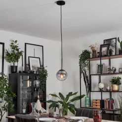 hofstein Suspension - Verre Gastor Clair, Fumé, 1 lumière