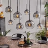 hofstein Suspension - Verre Koyoto Clair, Fumé, 8 lumières