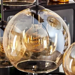 hofstein Suspension - Verre Koyoto Ambre, 8 lumières