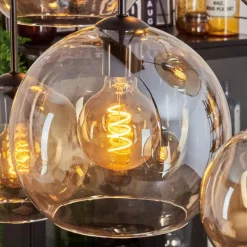 hofstein Suspension - Verre Koyoto Ambre, 8 lumières