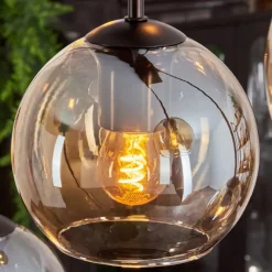 hofstein Suspension - Verre Koyoto Ambre, 8 lumières