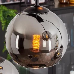 Suspension Verre Fumé-hofstein Suspension - Verre Koyoto Chrome, Fumé, 8 lumières