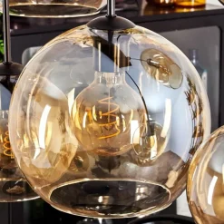 hofstein Suspension - Verre Koyoto Ambre, 8 lumières