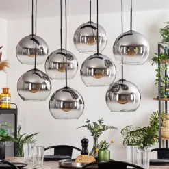 Suspension Verre Fumé-hofstein Suspension - Verre Koyoto Clair, Fumé, 8 lumières