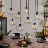 hofstein Suspension - Verre Koyoto Clair, 8 lumières