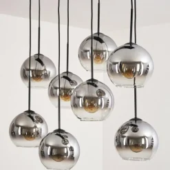 Suspension Verre Fumé-hofstein Suspension - Verre Koyoto Clair, Fumé, 8 lumières