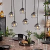 hofstein Suspension - Verre Koyoto Clair, Fumé, 6 lumières