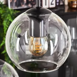 hofstein Suspension - Verre Koyoto Clair, 8 lumières