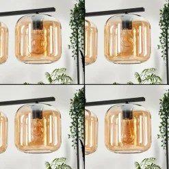 hofstein Suspension - Verre Lauden Ambre, 4 lumières