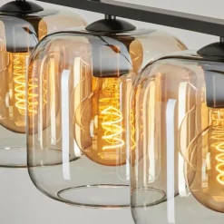 hofstein Suspension - Verre Lauden Ambre, Clair, 4 lumières