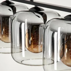 hofstein Suspension - Verre Lauden Clair, Fumé, 4 lumières