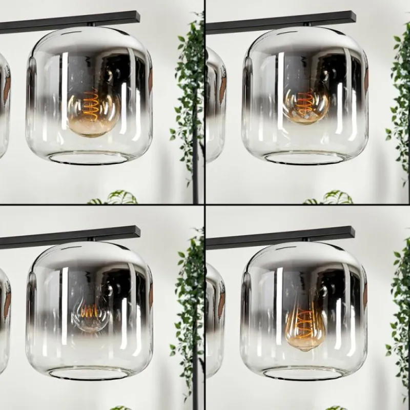 hofstein Suspension - Verre Lauden Chrome, Clair, Fumé, 4 lumières
