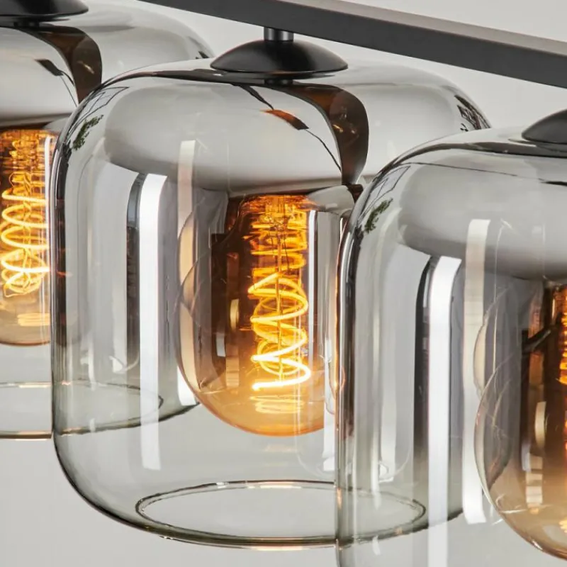 hofstein Suspension - Verre Lauden Chrome, Clair, Fumé, 4 lumières