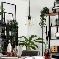 hofstein Suspension - Verre Lauden Clair, 1 lumière