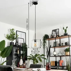 hofstein Suspension - Verre Lauden Clair, 1 lumière