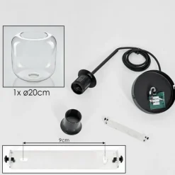 hofstein Suspension - Verre Lauden Clair, 1 lumière