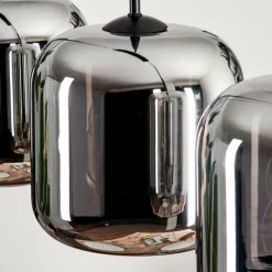 hofstein Suspension - Verre Lauden Chrome, Fumé, 3 lumières