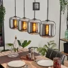 hofstein Suspension - Verre Lauden Chrome, Fumé, 4 lumières