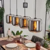 hofstein Suspension - Verre Lauden Chrome, Fumé, 4 lumières