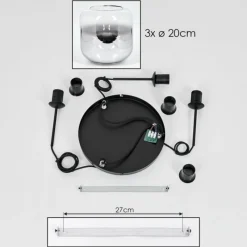 hofstein Suspension - Verre Lauden Chrome, Clair, Fumé, 3 lumières