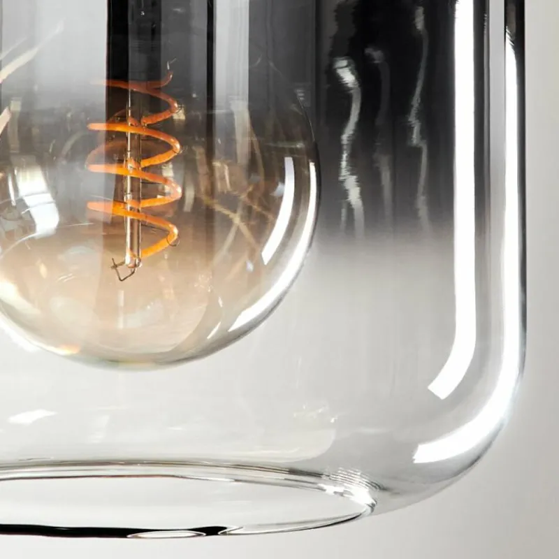 hofstein Suspension - Verre Lauden Chrome, Clair, Fumé, 3 lumières