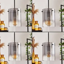 hofstein Suspension - Verre Parane Clair, Fumé, 3 lumières