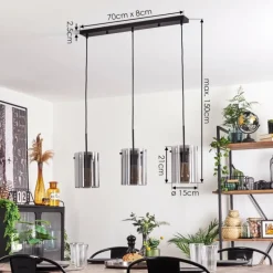 hofstein Suspension - Verre Parane Fumé, 3 lumières