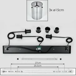 hofstein Suspension - Verre Parane Fumé, 3 lumières