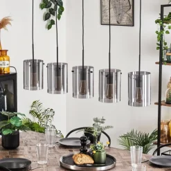 hofstein Suspension - Verre Parane Fumé, 5 lumières