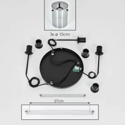 hofstein Suspension - Verre Parane Fumé, 3 lumières