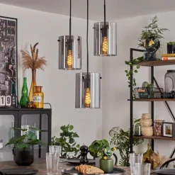 hofstein Suspension - Verre Parane Fumé, 3 lumières