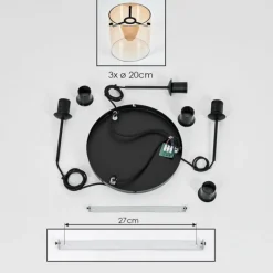 hofstein Suspension - Verre Parane Ambre, Clair, 3 lumières