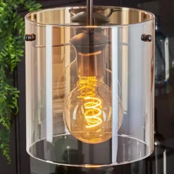 hofstein Suspension - Verre Parane Ambre, Clair, 3 lumières