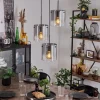 hofstein Suspension - Verre Parane Clair, Fumé, 3 lumières