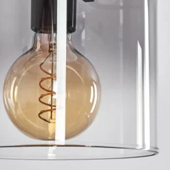 hofstein Suspension - Verre Parane Clair, Fumé, 3 lumières