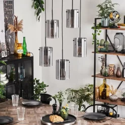 hofstein Suspension - Verre Parane Fumé, 5 lumières