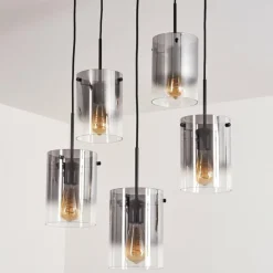 Suspension Verre Fumé-hofstein Suspension - Verre Parane Clair, Fumé, 5 lumières