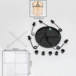hofstein Suspension - Verre Parane Ambre, 5 lumières
