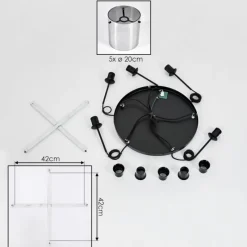 hofstein Suspension - Verre Parane Fumé, 5 lumières
