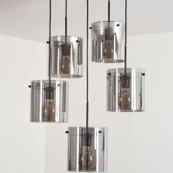 hofstein Suspension - Verre Parane Fumé, 5 lumières